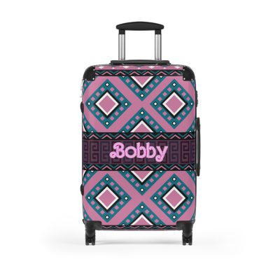 Custom Aztec Suitcase - A personalized suitcase adorned with a unique Aztec-inspired design, perfect for travelers who want to make a statement with their luggage.