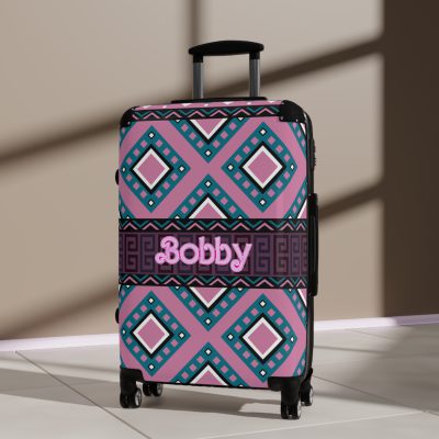 Custom Aztec Suitcase - A personalized suitcase adorned with a unique Aztec-inspired design, perfect for travelers who want to make a statement with their luggage.