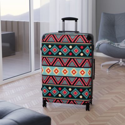 Aztec Suitcase - A stylish suitcase featuring an elegant Aztec-inspired design, perfect for travelers who want to stand out in style.