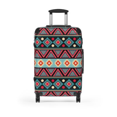 Aztec Suitcase - A stylish suitcase featuring an elegant Aztec-inspired design, perfect for travelers who want to stand out in style.