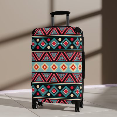 Aztec Suitcase - A stylish suitcase featuring an elegant Aztec-inspired design, perfect for travelers who want to stand out in style.