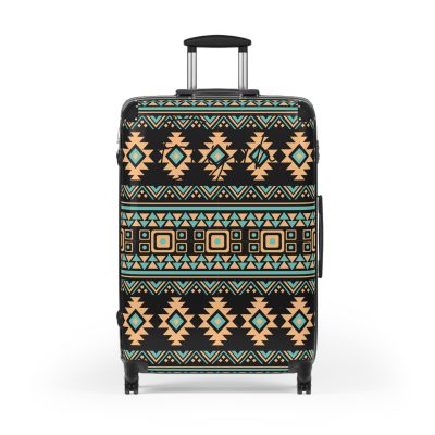 Aztec Suitcase - A stylish suitcase featuring an elegant Aztec-inspired design, perfect for travelers who want to stand out in style.