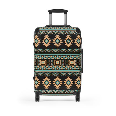 Aztec Suitcase - A stylish suitcase featuring an elegant Aztec-inspired design, perfect for travelers who want to stand out in style.