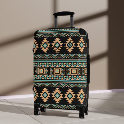 Aztec Suitcase - A stylish suitcase featuring an elegant Aztec-inspired design, perfect for travelers who want to stand out in style.