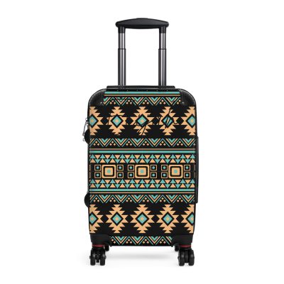 Aztec Suitcase - A stylish suitcase featuring an elegant Aztec-inspired design, perfect for travelers who want to stand out in style.