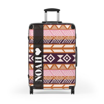 Aztec Suitcase - A stylish suitcase featuring an elegant Aztec-inspired design, perfect for travelers who want to stand out in style.