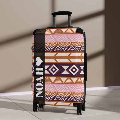 Aztec Suitcase - A stylish suitcase featuring an elegant Aztec-inspired design, perfect for travelers who want to stand out in style.