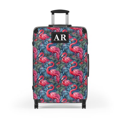 Custom Name Flamingo Suitcase - Personalized Luggage with Flamingo Design and Custom Name