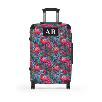 Custom Name Flamingo Suitcase - Personalized Luggage with Flamingo Design and Custom Name