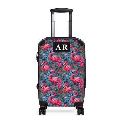 Custom Name Flamingo Suitcase - Personalized Luggage with Flamingo Design and Custom Name