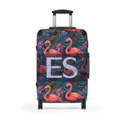 Custom Name Flamingo Suitcase - Personalized Luggage with Flamingo Design and Custom Name