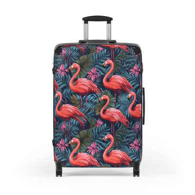 Custom Name Flamingo Suitcase - Personalized Luggage with Flamingo Design and Custom Name