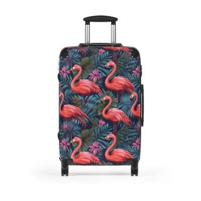 Custom Name Flamingo Suitcase - Personalized Luggage with Flamingo Design and Custom Name