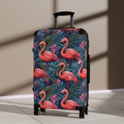 Custom Name Flamingo Suitcase - Personalized Luggage with Flamingo Design and Custom Name