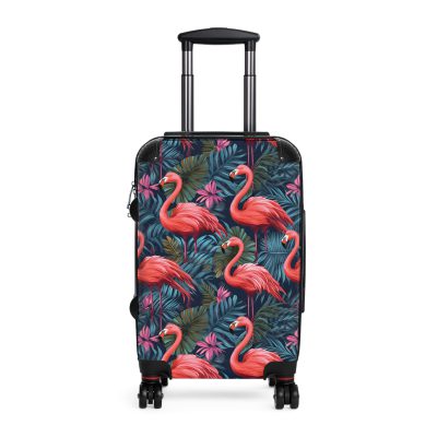 Custom Name Flamingo Suitcase - Personalized Luggage with Flamingo Design and Custom Name