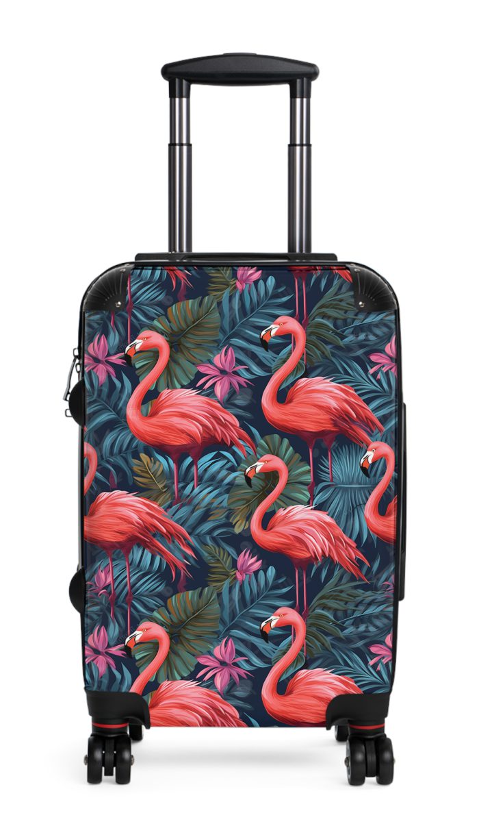 Custom Name Flamingo Suitcase - Personalized Luggage with Flamingo Design and Custom Name