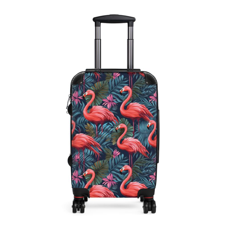 Custom Name Flamingo Suitcase - Personalized Luggage with Flamingo Design and Custom Name