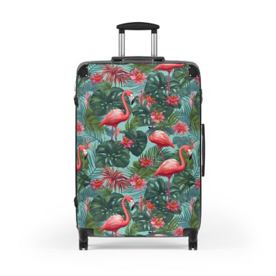 Custom Name Flamingo Suitcase - Personalized Luggage with Flamingo Design and Custom Name