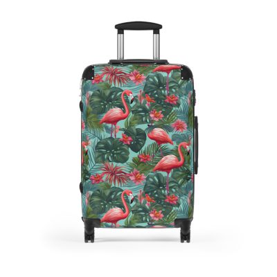 Custom Name Flamingo Suitcase - Personalized Luggage with Flamingo Design and Custom Name