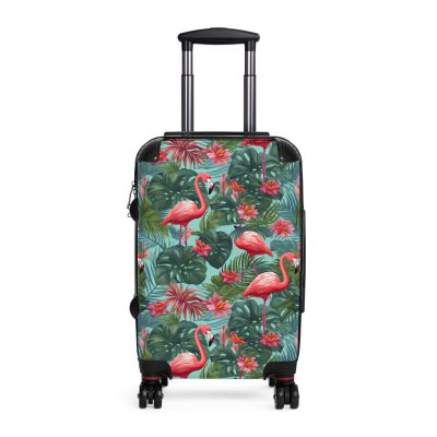 Custom Name Flamingo Suitcase - Personalized Luggage with Flamingo Design and Custom Name