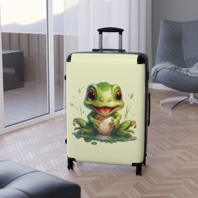 Frog Suitcase - A playful travel gear featuring a cute frog-inspired design, perfect for those who appreciate whimsical and charming styles on their journeys.