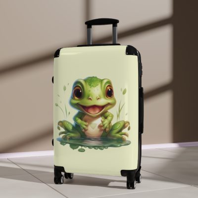 Frog Suitcase - A playful travel gear featuring a cute frog-inspired design, perfect for those who appreciate whimsical and charming styles on their journeys.