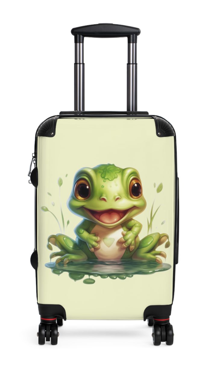 Frog Suitcase - A playful travel gear featuring a cute frog-inspired design, perfect for those who appreciate whimsical and charming styles on their journeys.