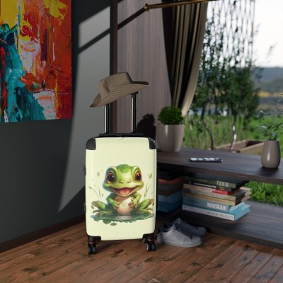 Frog Suitcase - A playful travel gear featuring a cute frog-inspired design, perfect for those who appreciate whimsical and charming styles on their journeys.