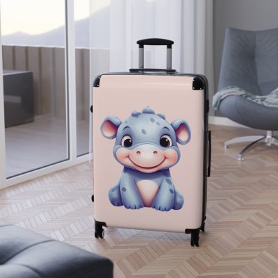 Rhino Suitcase - An adventure-ready luggage featuring a rugged rhinoceros-inspired design, perfect for thrill-seekers.