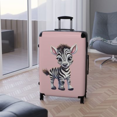 Zebra Suitcase - Kids' travel luggage with a bold zebra pattern, perfect for young adventurers.