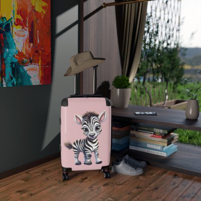 Zebra Suitcase - Kids' travel luggage with a bold zebra pattern, perfect for young adventurers.