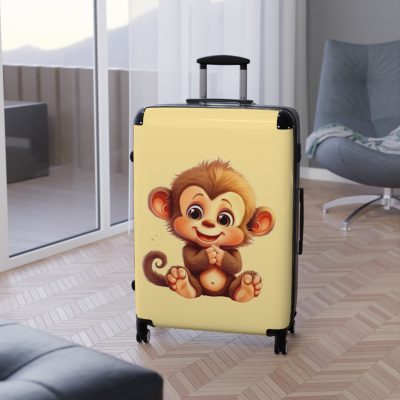 Monkey Suitcase - Fun animal print kids' luggage, perfect for young adventurers.