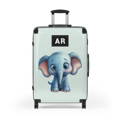 Custom Baby Elephant Suitcase - Personalized kids' luggage with a charming elephant design, the perfect travel companion.