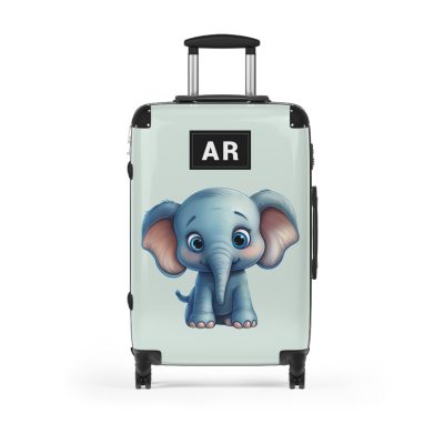 Custom Baby Elephant Suitcase - Personalized kids' luggage with a charming elephant design, the perfect travel companion.