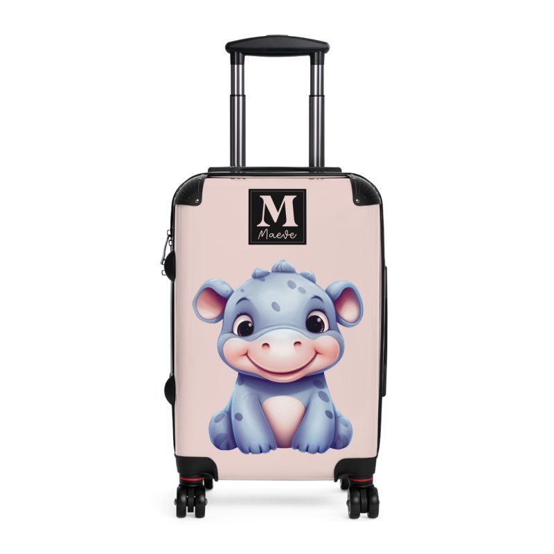 Custom Rhino Suitcase - Personalized kids' luggage featuring a majestic rhinoceros design, perfect for young adventurers.