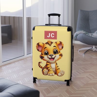 Custom Little Tiger Suitcase - Personalized kids' luggage featuring a charming tiger design, perfect for young adventurers.