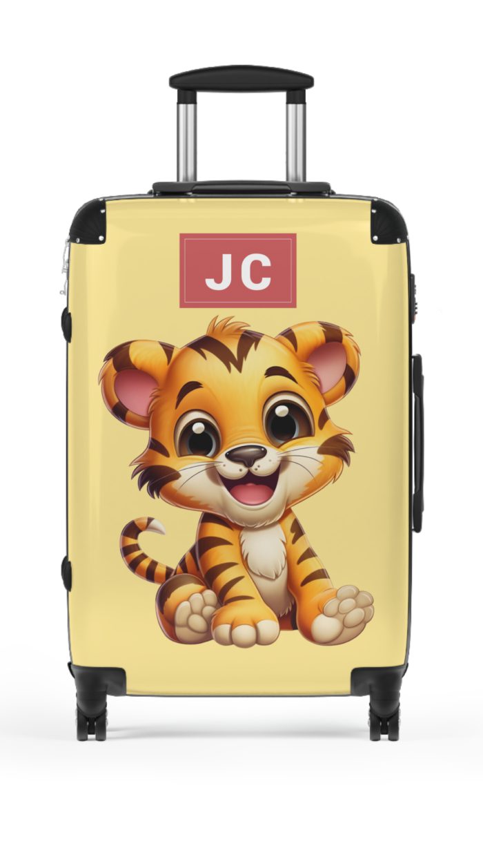 Custom Little Tiger Suitcase - Personalized kids' luggage featuring a charming tiger design, perfect for young adventurers.