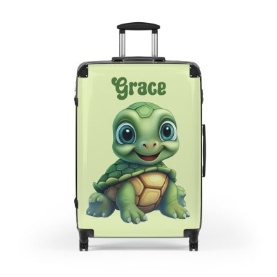 Custom Baby Turtle Suitcase - Personalized kids' luggage featuring an adorable turtle design, perfect for young explorers.