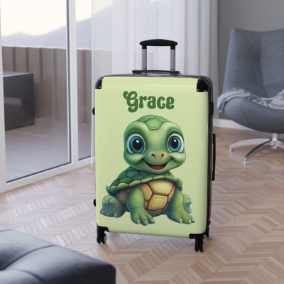 Custom Baby Turtle Suitcase - Personalized kids' luggage featuring an adorable turtle design, perfect for young explorers.