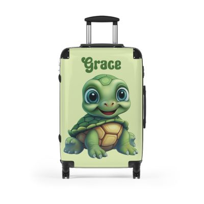 Custom Baby Turtle Suitcase - Personalized kids' luggage featuring an adorable turtle design, perfect for young explorers.