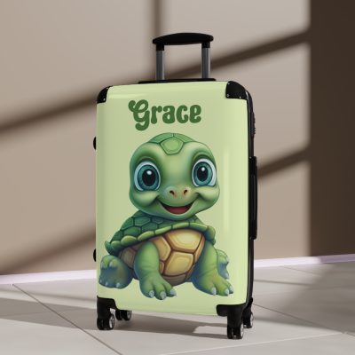 Custom Baby Turtle Suitcase - Personalized kids' luggage featuring an adorable turtle design, perfect for young explorers.