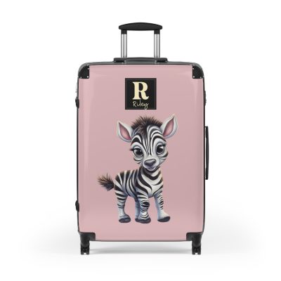 Custom Baby Zebra Suitcase - Personalized kids' luggage featuring an adorable zebra design, perfect for young adventurers.