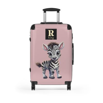 Custom Baby Zebra Suitcase - Personalized kids' luggage featuring an adorable zebra design, perfect for young adventurers.