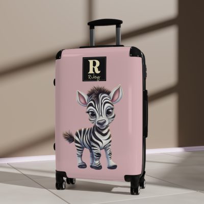 Custom Baby Zebra Suitcase - Personalized kids' luggage featuring an adorable zebra design, perfect for young adventurers.