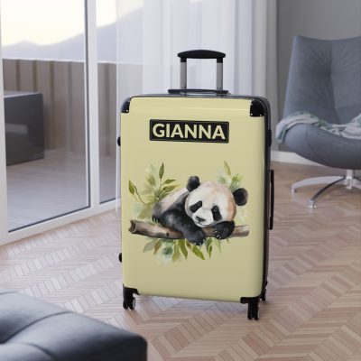 Custom Panda Suitcase - A personalized travel companion adorned with a unique panda design, showcasing your individuality throughout your travels.