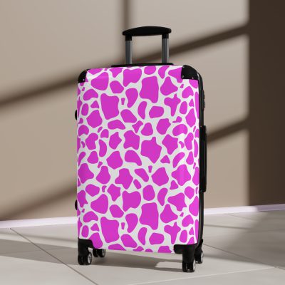 Cow Print Suitcase - A stylish luggage featuring a chic cow print design, perfect for travelers who want to add a touch of luxury to their journeys.