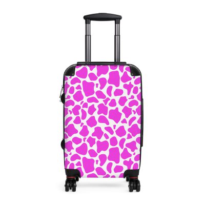 Cow Print Suitcase - A stylish luggage featuring a chic cow print design, perfect for travelers who want to add a touch of luxury to their journeys.