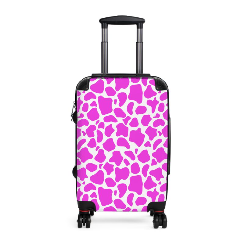 Cow Print Suitcase - A stylish luggage featuring a chic cow print design, perfect for travelers who want to add a touch of luxury to their journeys.