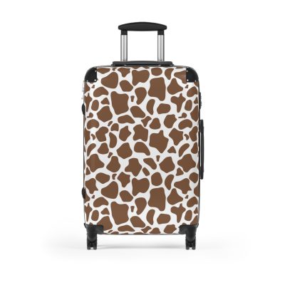 Cow Print Suitcase - A stylish luggage featuring a chic cow print design, perfect for travelers who want to add a touch of luxury to their journeys.