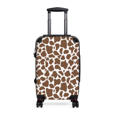 Cow Print Suitcase - A stylish luggage featuring a chic cow print design, perfect for travelers who want to add a touch of luxury to their journeys.